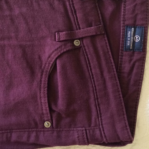 AG Maroon Burgundy “The Stevie Ankle” Slim Straight Jean 27 - Picture 2 of 7